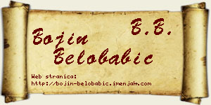 Bojin Belobabić vizit kartica